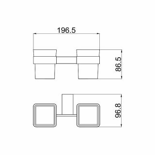 Стакан для зубных щеток Allen Brau Infinity 6.21003-31 двойной Черный матовый